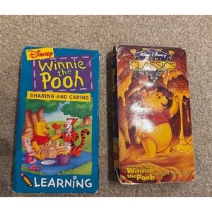 Disney Winnie the Pooh VHS Lot Sharing/Caring & Winniethe Pooh/Honey Tree TESTED